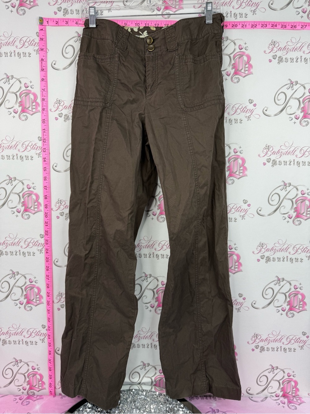 Tribal pants cargo y2k Wide Leg Pants in Chocolate Brown